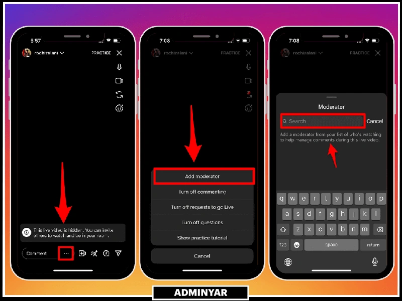 افزودن مدیر به Live هنگام لایو گذاشتن در اینستاگرام