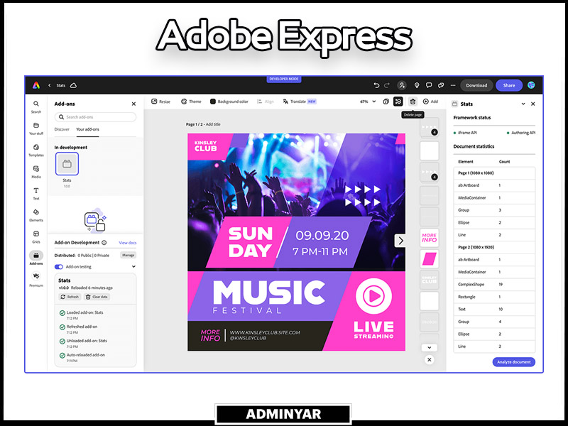 برنامه ساختن استوری اینستاگرام Adobe Express