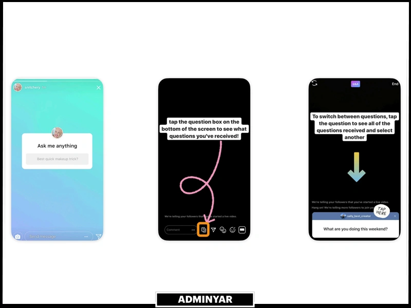 پاسخ به question sticker استوری حین لایو گذاشتن در اینستاگرام