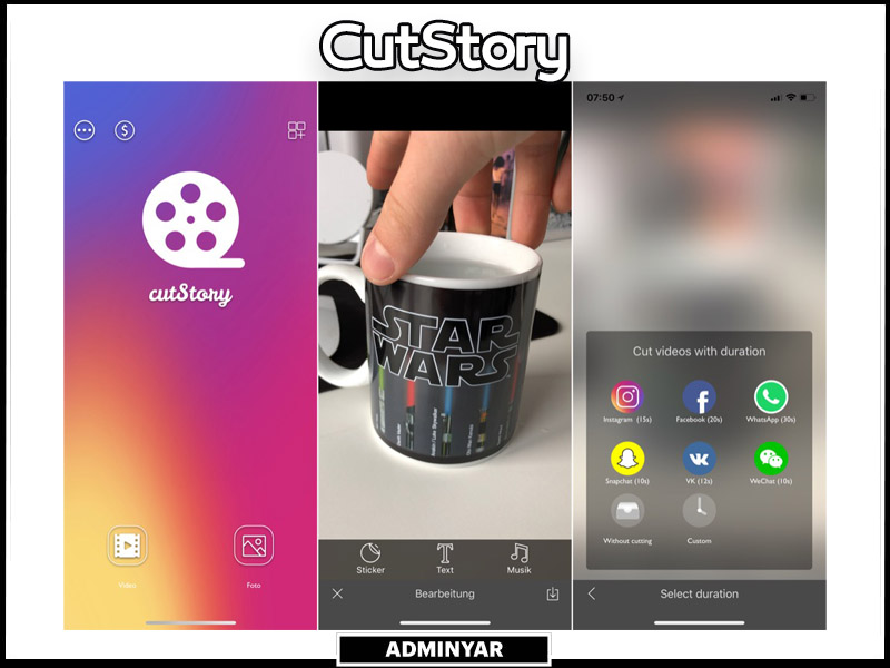 برنامه ساختن استوری اینستاگرام حرفه ای CutStory