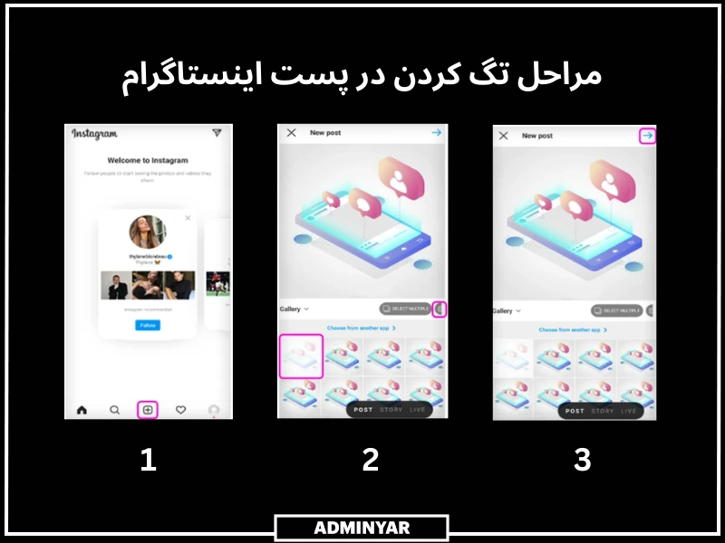 مراحل تگ کردن در پست اینستا به چه صورت است؟